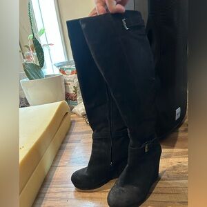 JustFab Black Over the Knee Boots